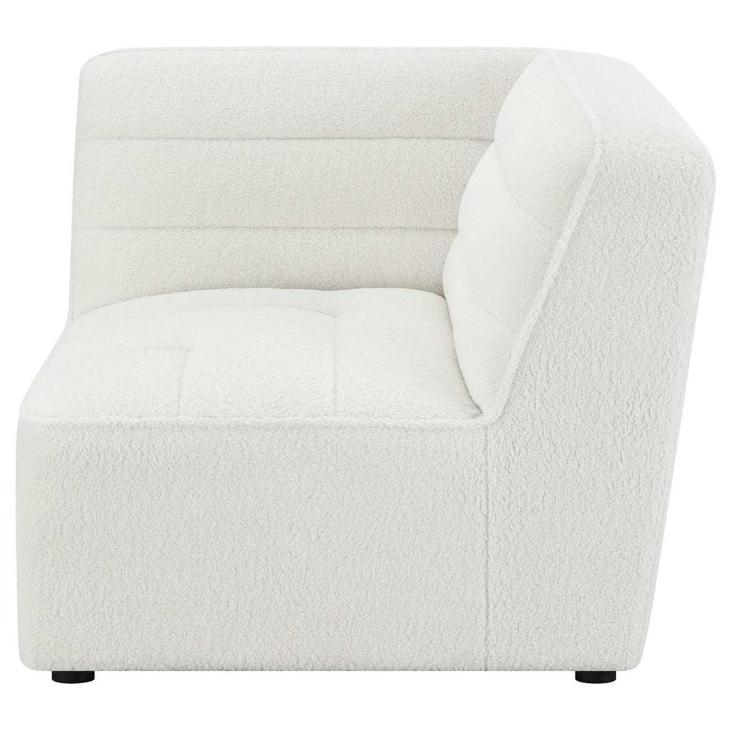Sunny Upholstered Corner Chair Ivory Sherpa