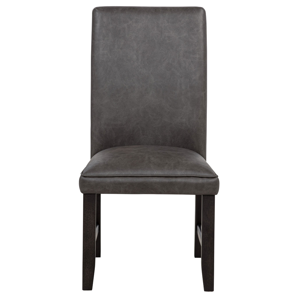 Averill Faux Leatherette Upholstered Dining Side Chair Dark Grey (Set of 2)