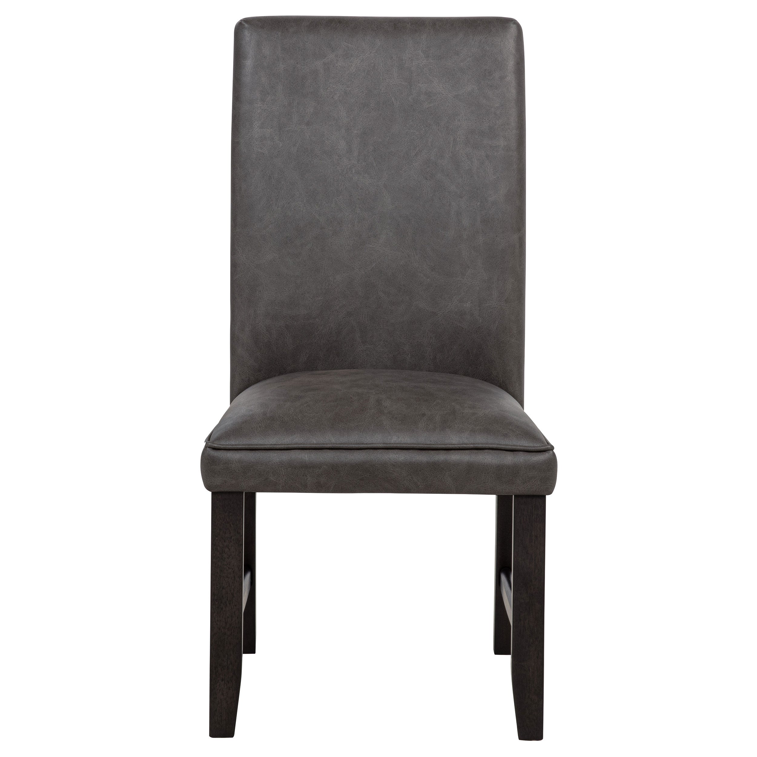 Averill Faux Leatherette Upholstered Dining Side Chair Dark Grey (Set of 2)