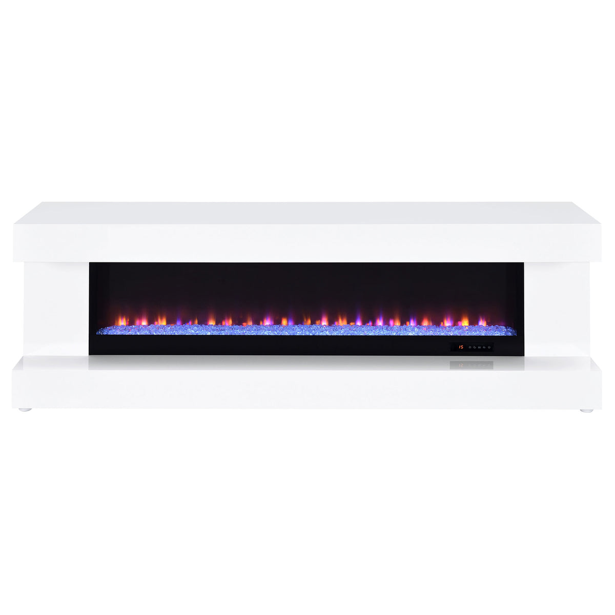 Mallory TV Stand Fireplace Console Bluetooth Speaker White High Gloss