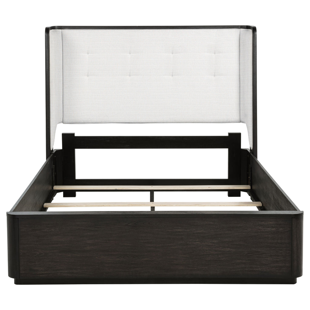 Leandro 55-inch Queen Wingback Bed Burnished Black