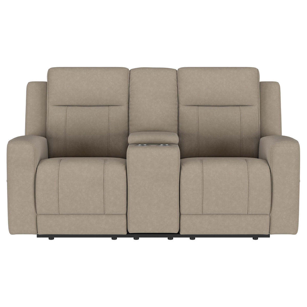 Brentwood Upholstered Motion Reclining Loveseat Taupe