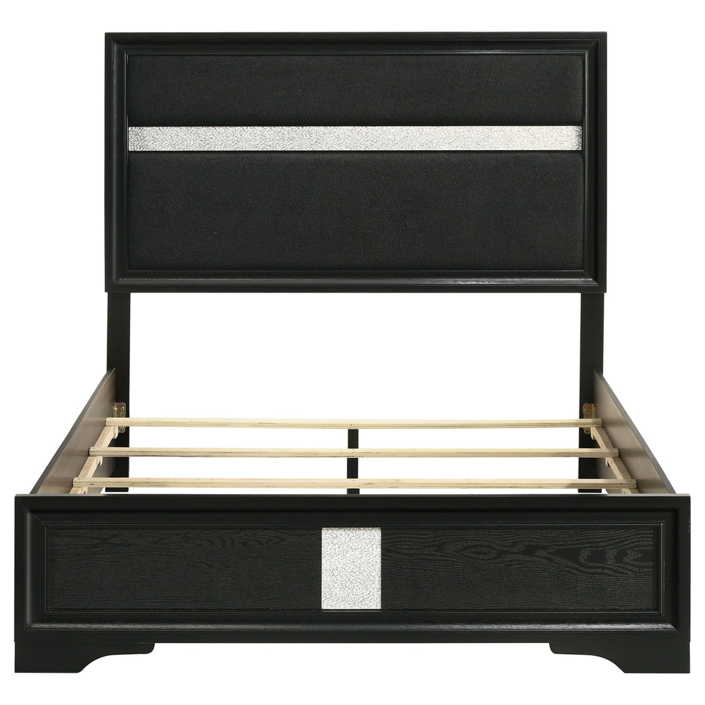 Miranda 54-inch Upholstered Full Panel Bed Black