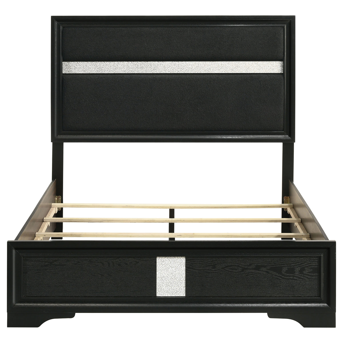 Miranda 54-inch Upholstered Full Panel Bed Black