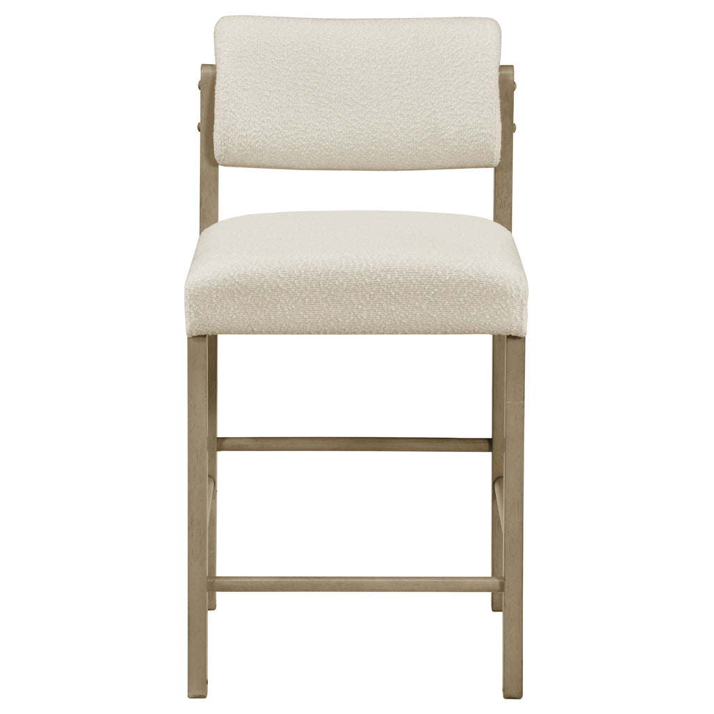 Kehoe Upholstered Counter Height Chair Cream and Natural Oak (Set of 2)