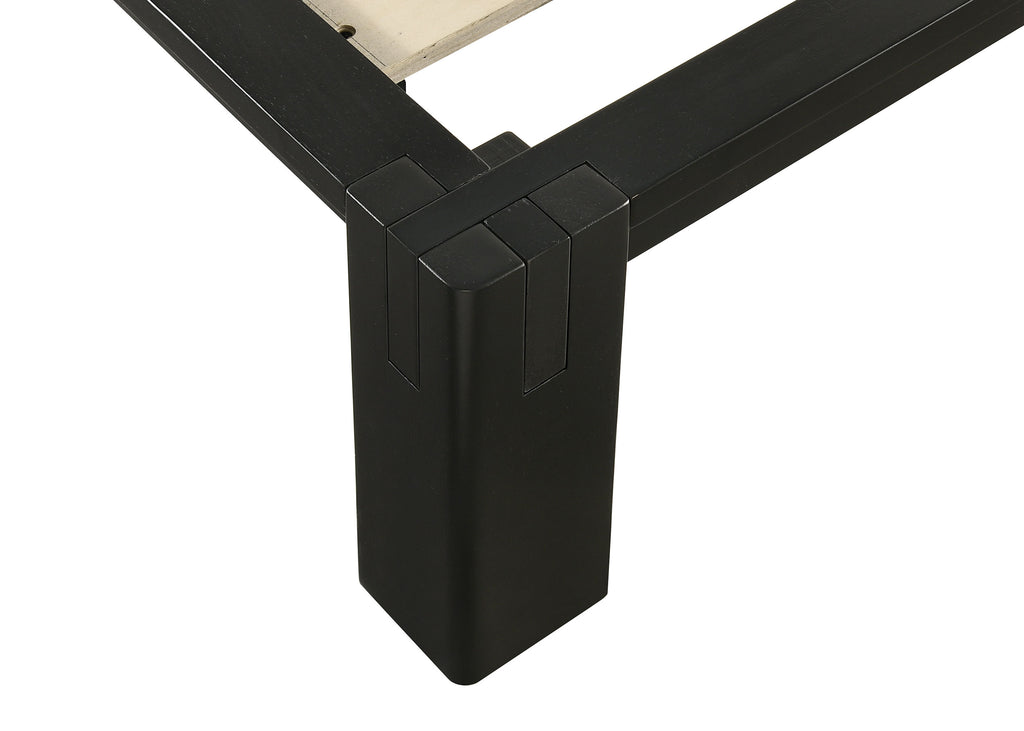 Gislen Eastern King Easy Assembly Wood Platform Bed Black