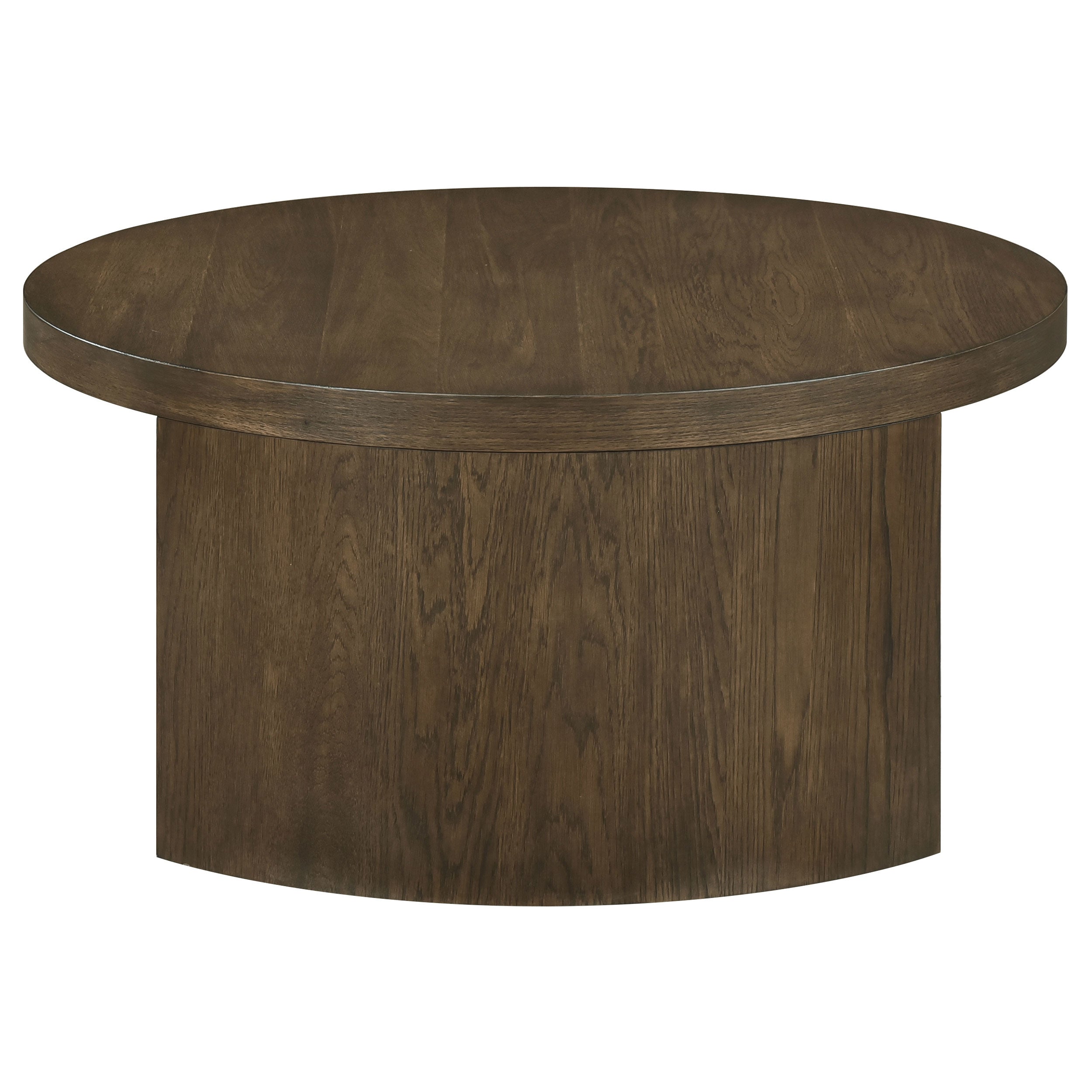 Sweeney 39-inch Round Wood Occasional Cocktail Coffee Table Dark Walnut