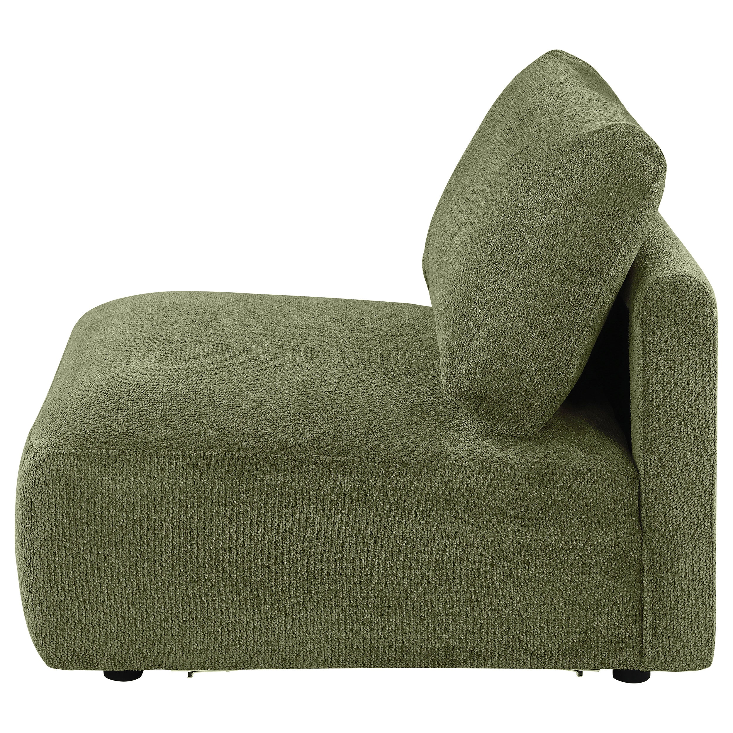 Elysia Fabric Upholstered Modular Armless Chair Green