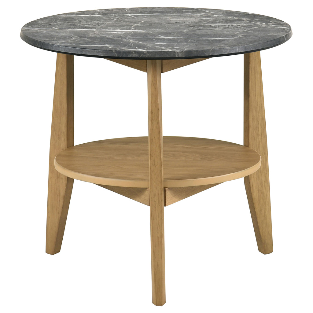 Bradley 3-Piece Round SmartTop Coffee Table Set Grey and Natural