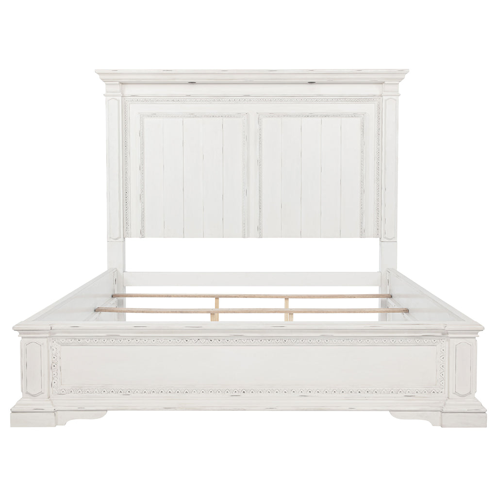 McKinney California King LED Light Panel Bed Vintage White