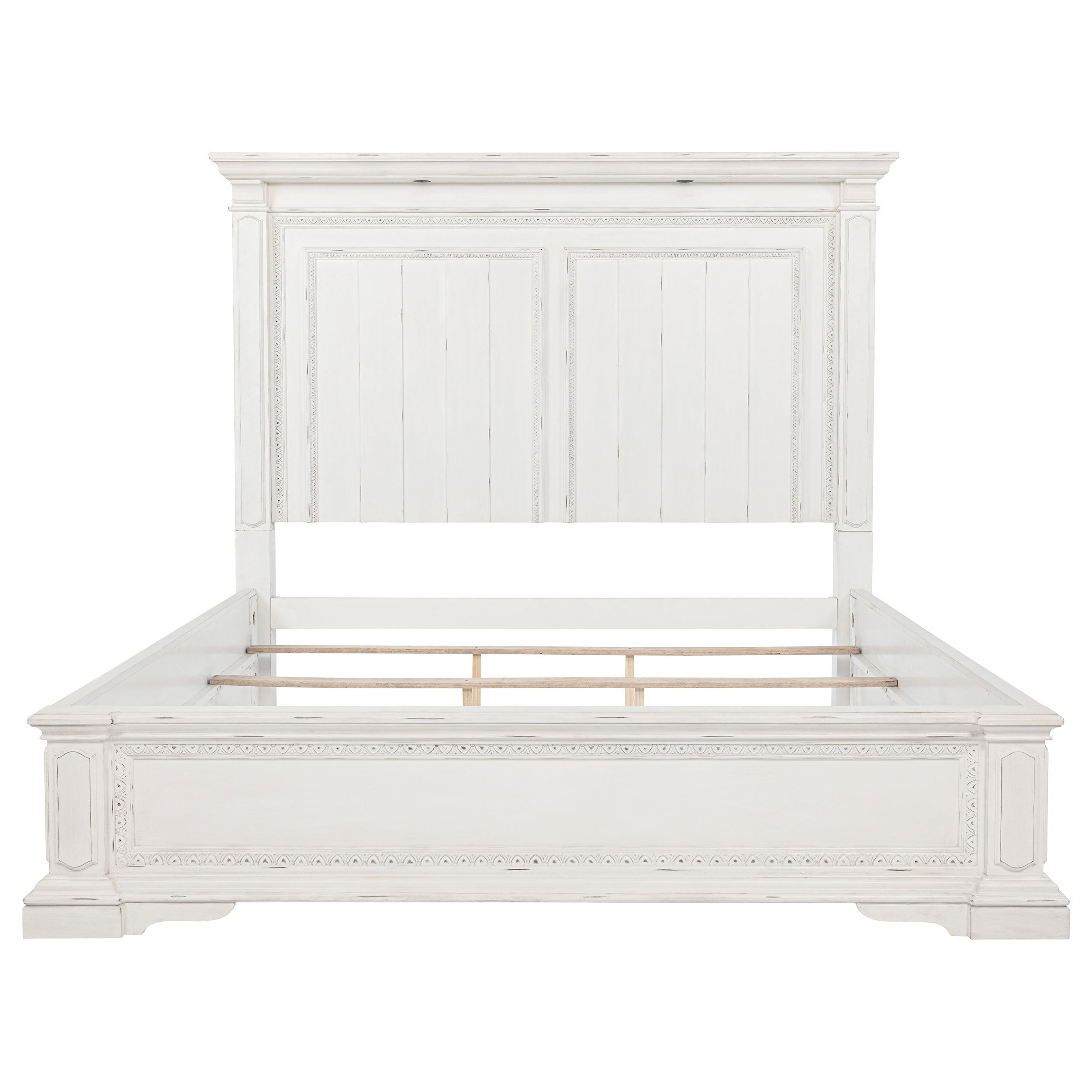 McKinney California King LED Light Panel Bed Vintage White