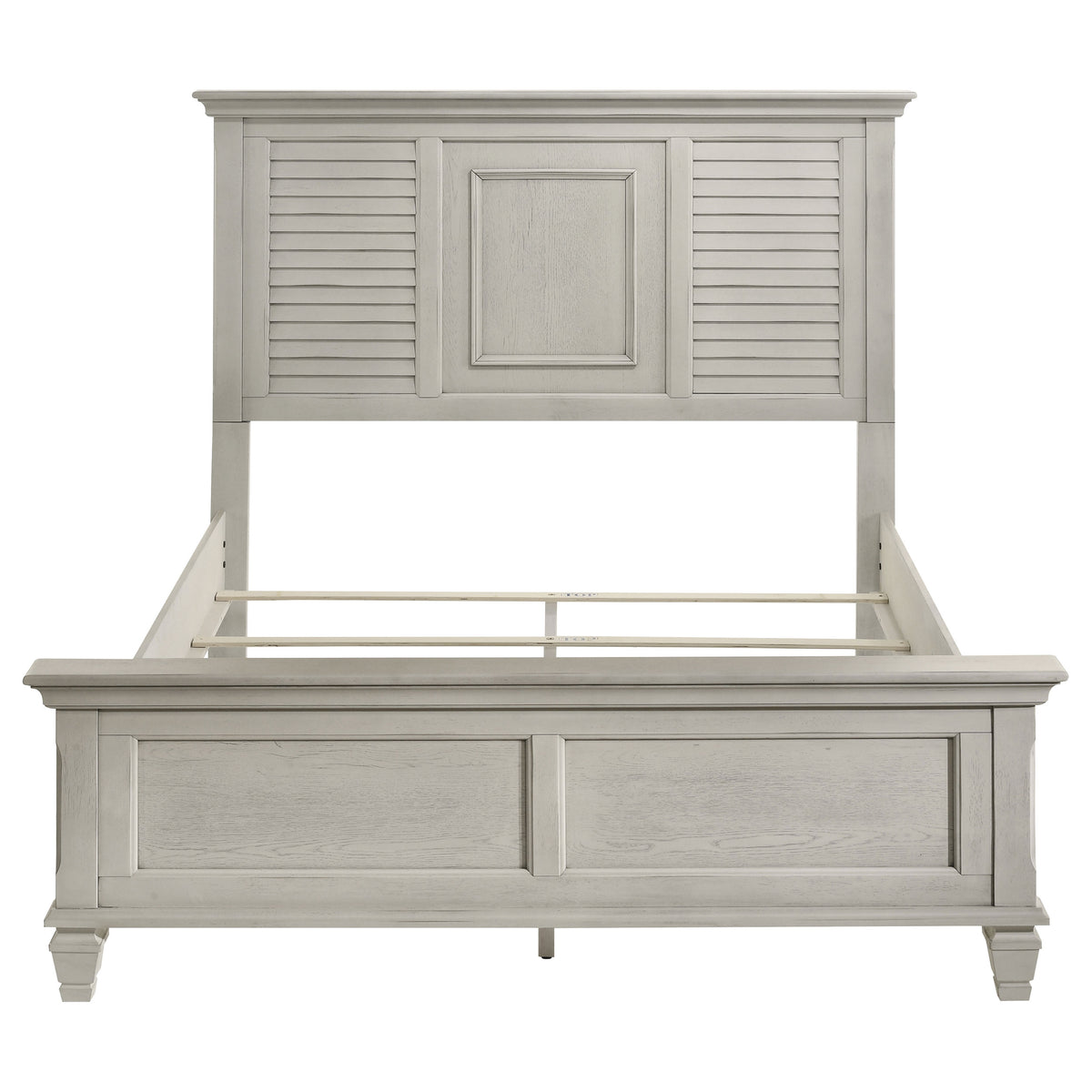 Franco Wood Queen Panel Bed Distressed White