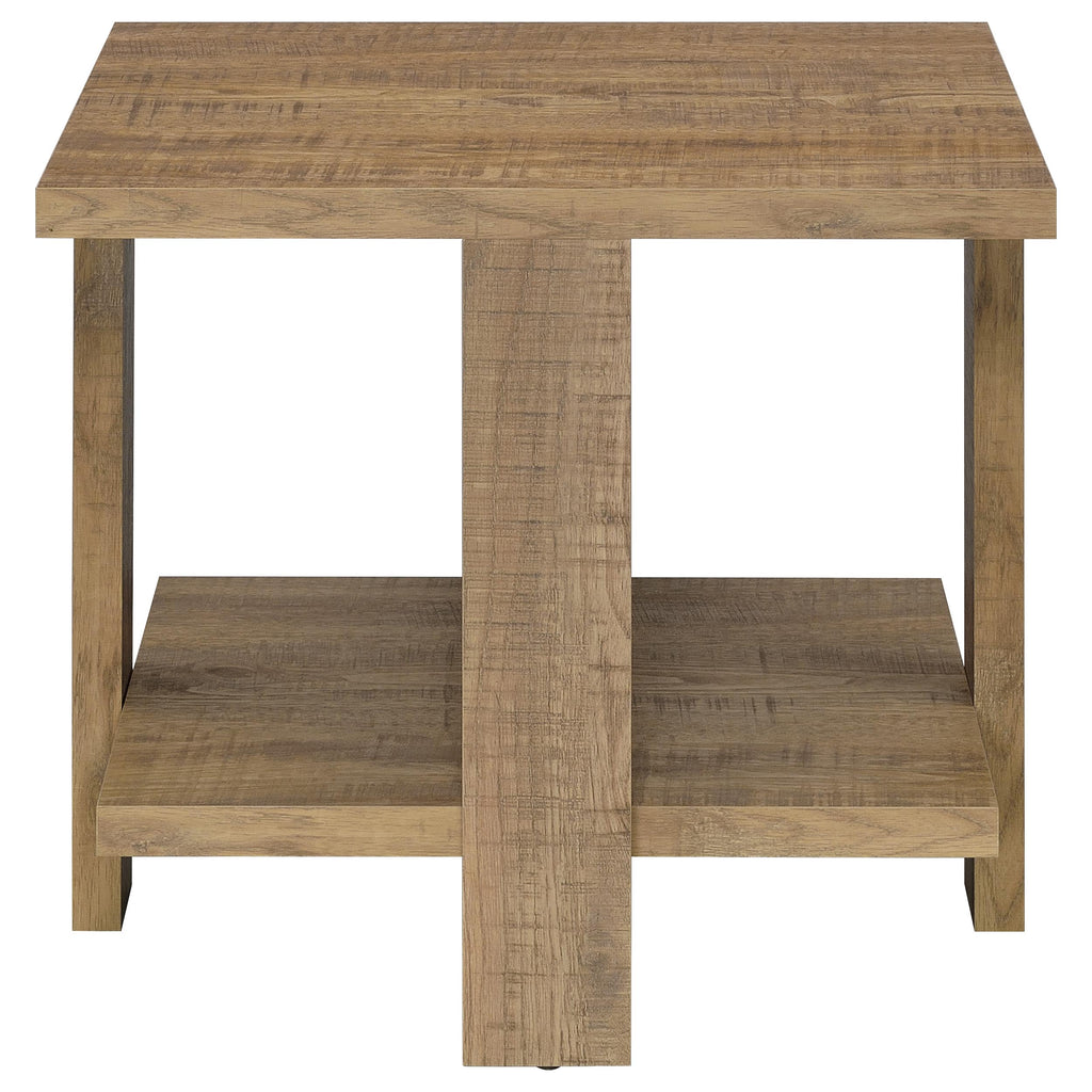 Dawn 2-piece Round Coffee and End Table Set Mango Brown