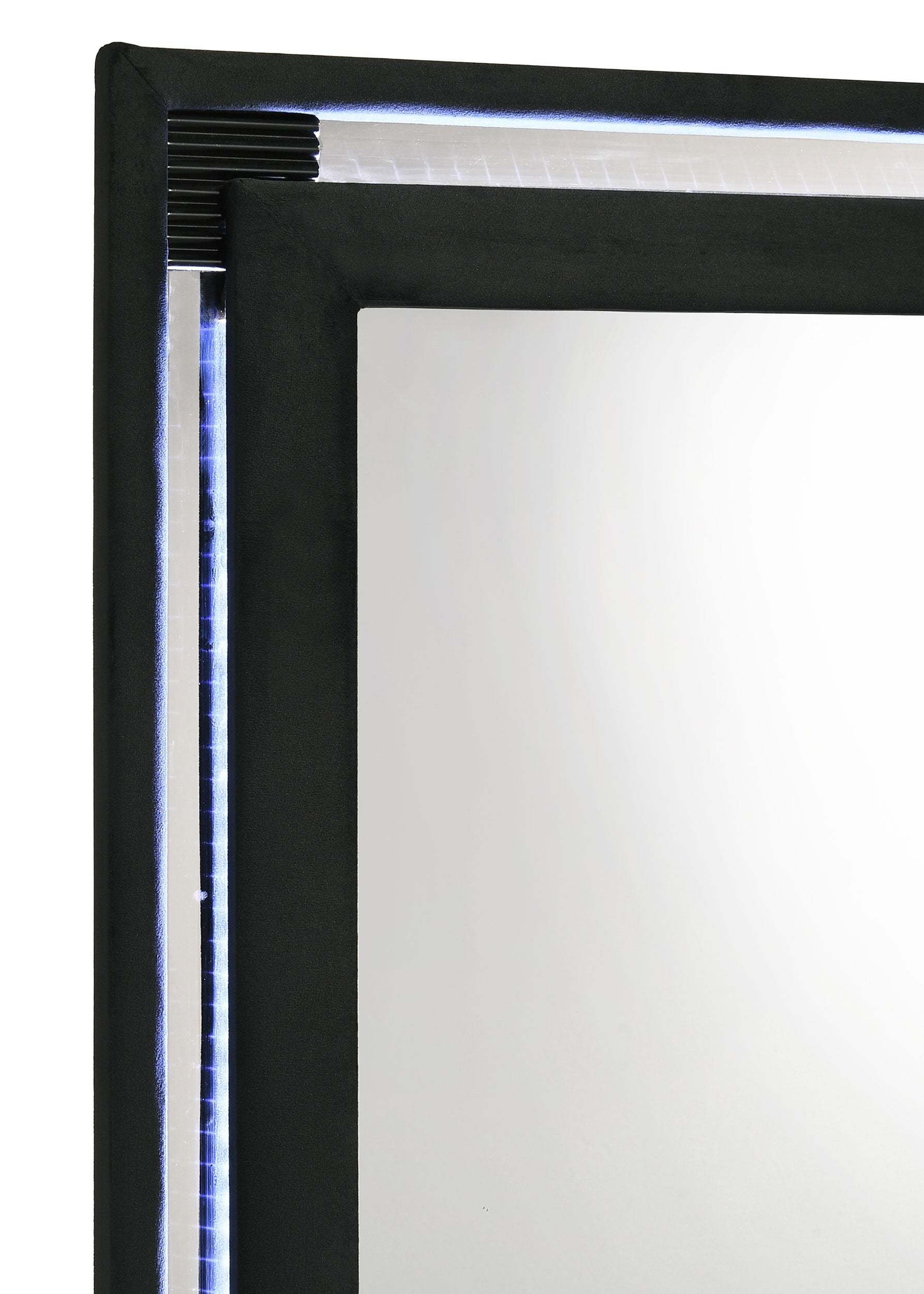 Ravenne Velvet Upholstered LED Dresser Mirror Black