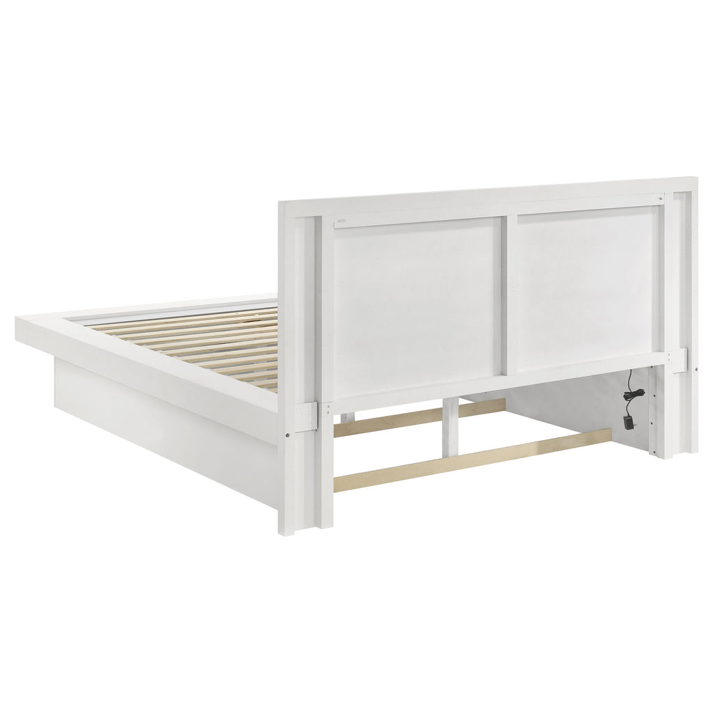 Jessica 4-piece Queen LED Bedroom Set Snow White