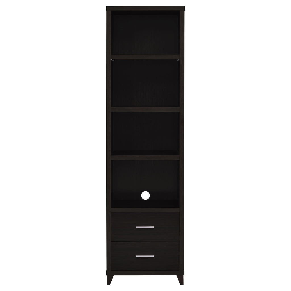 Lewes 4-shelf Engineered Wood Media Tower Cappuccino