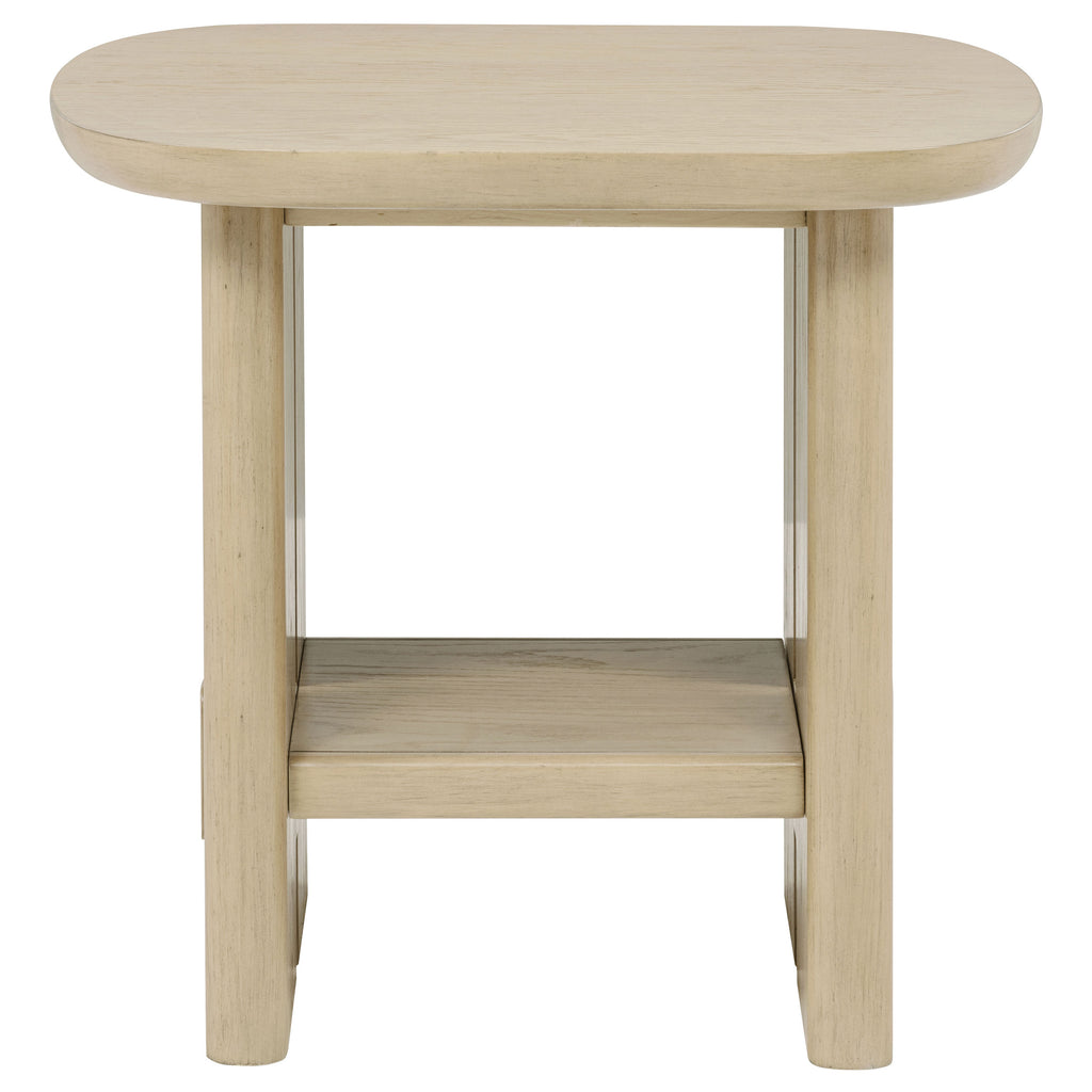 Kailani 2-piece Coastal Coffee and End Table Set Beige Oak