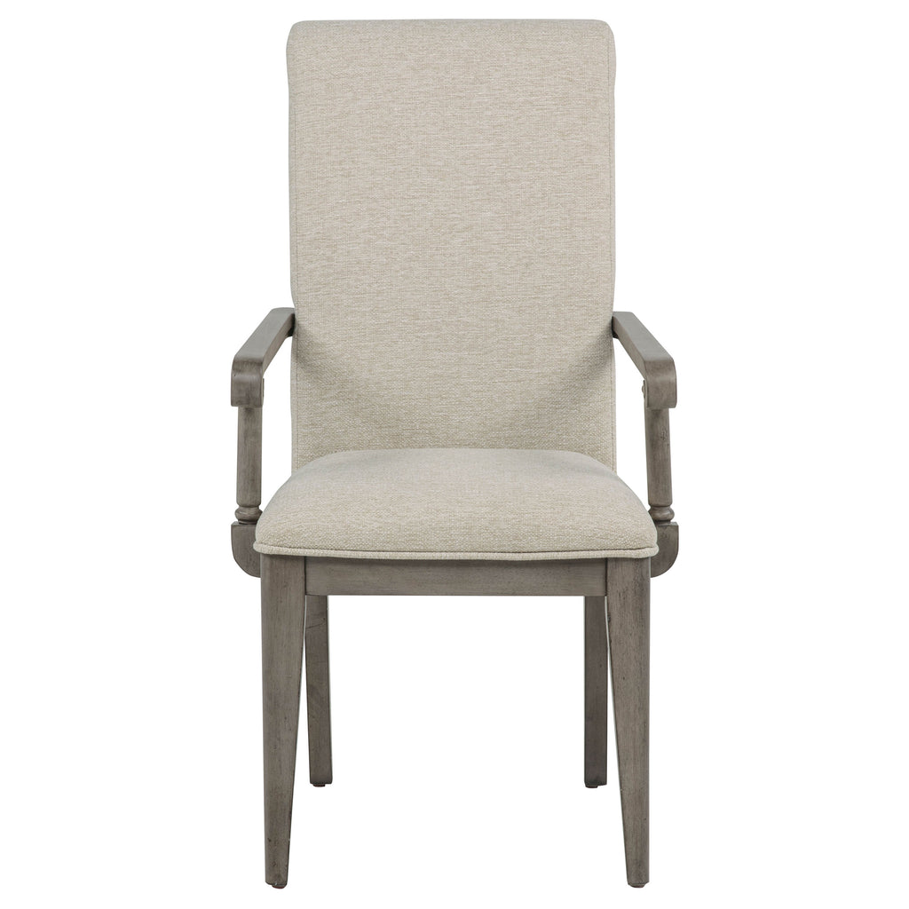 Cresswell Upholstered Dining Arm Chair Tan (Set of 2)
