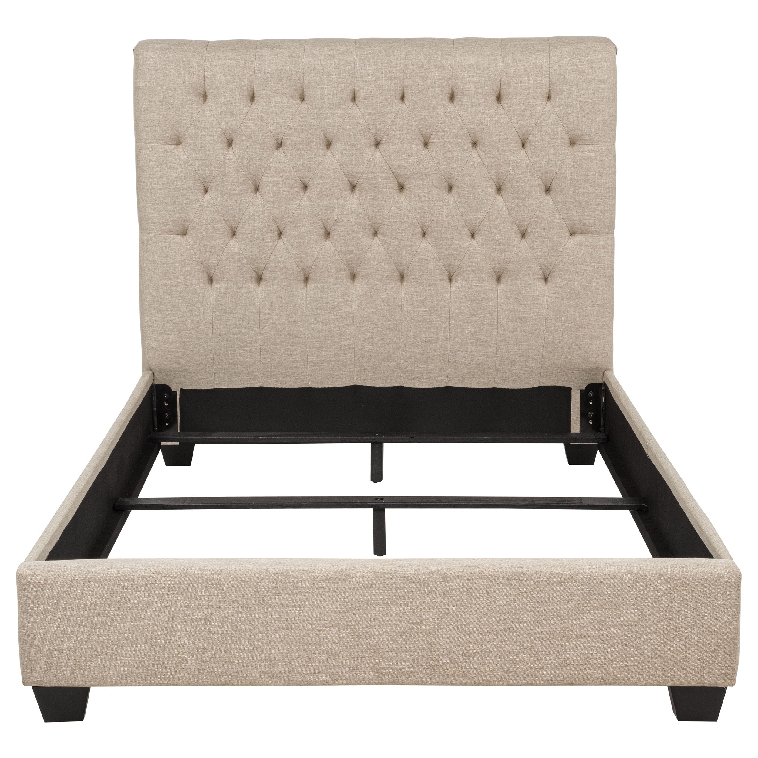 Chloe Upholstered Full Panel Bed Oatmeal