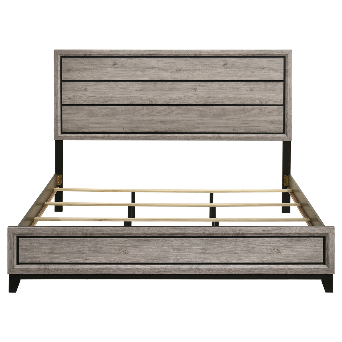Valen Wood Eastern King Panel Bed Light Taupe