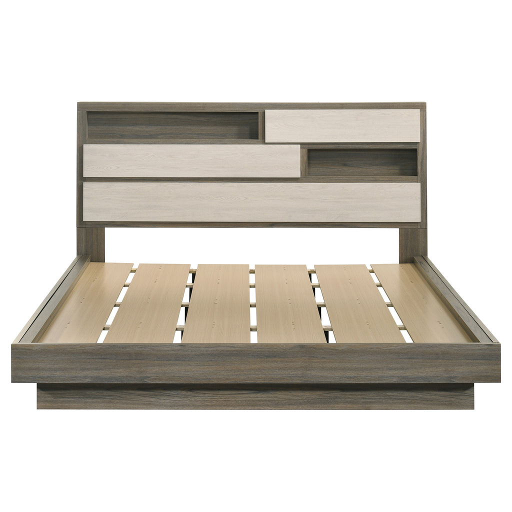 Fenwick California King Bed Bookcase Headboard Grey Oak