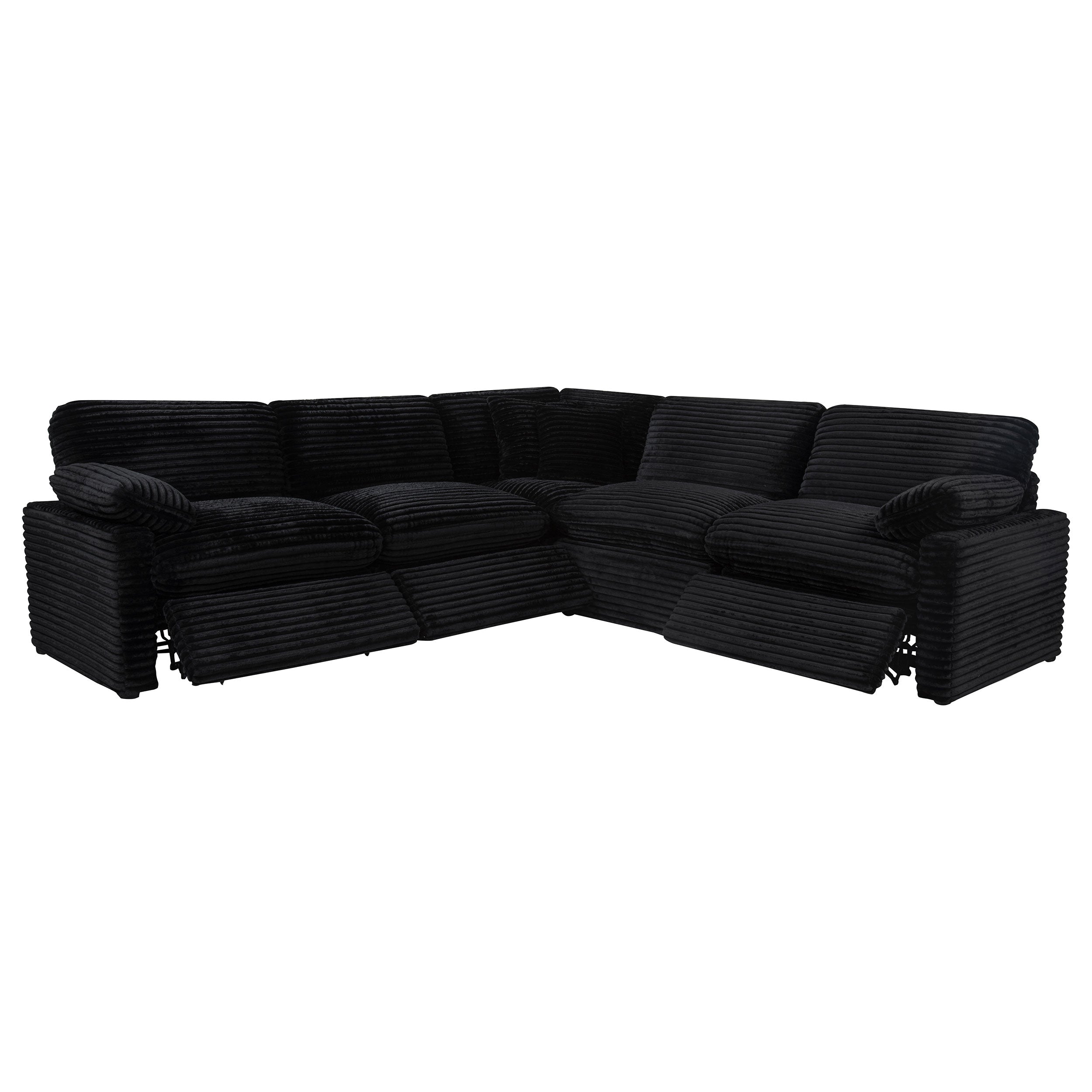 Collins 5-piece Modular Power Reclining Sectional Black