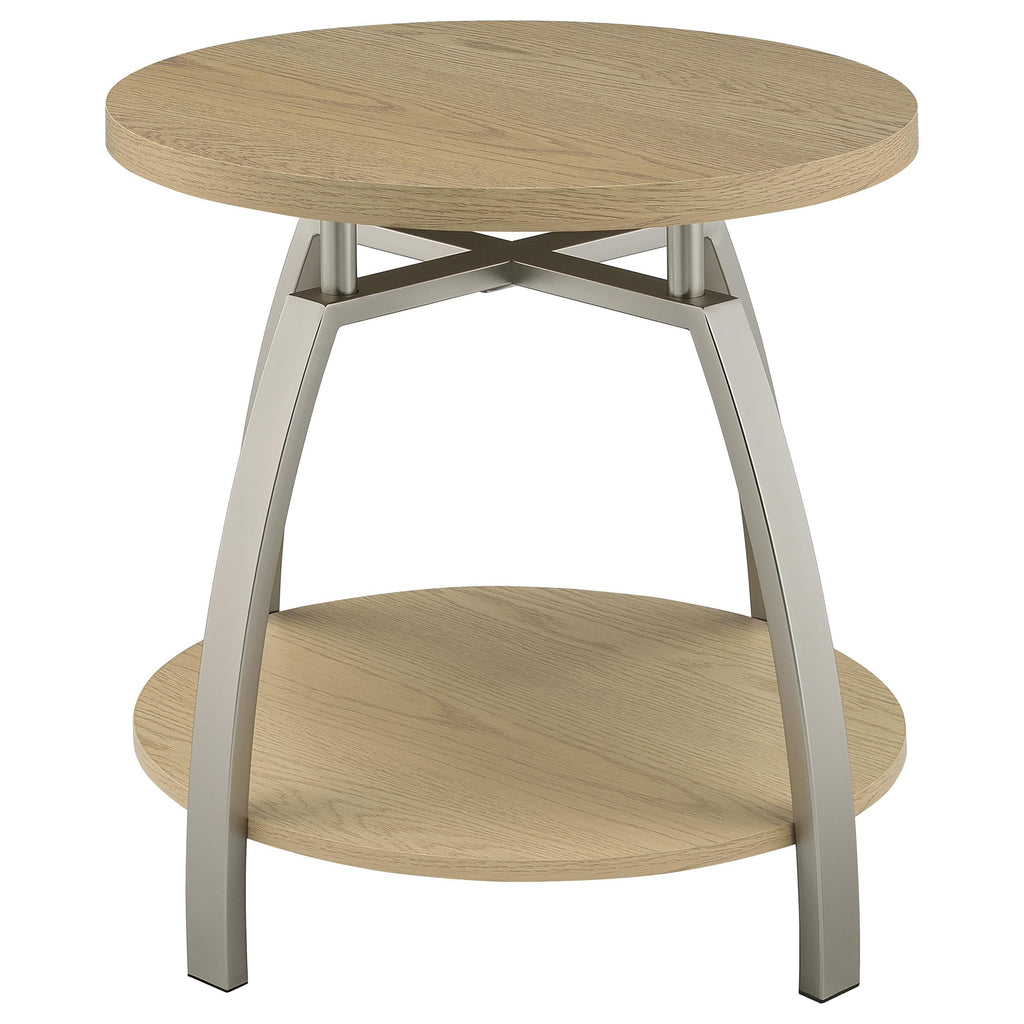Dacre 3-piece Round Coffee and End Table Set Greige