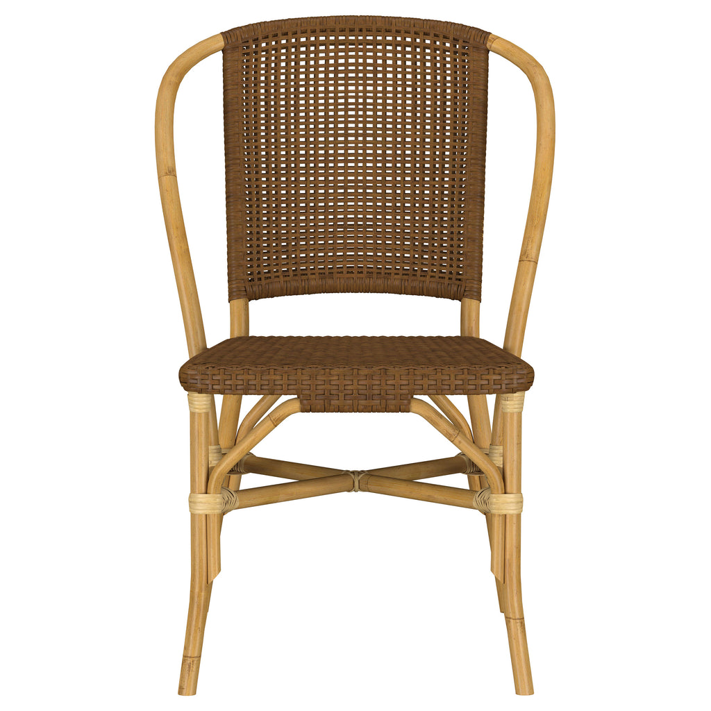 Lexley Woven Rattan Dining Side Chair Brown (Set of 2)