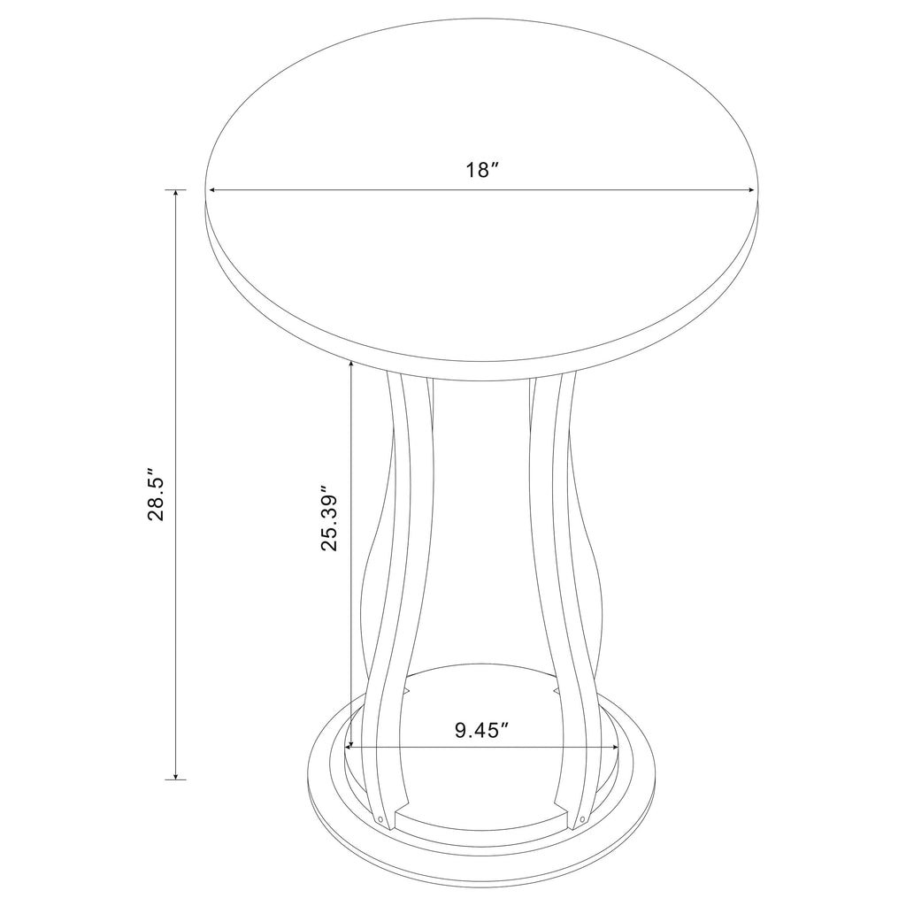 Elton Round Wood Top Accent Plant Stand Cherry
