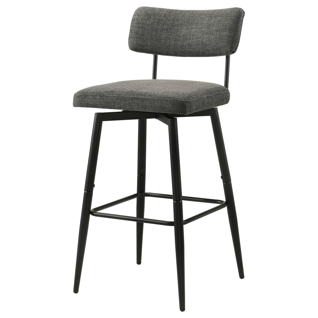 Levine Fabric Upholstered Swivel Bar Chair Grey (Set of 2)