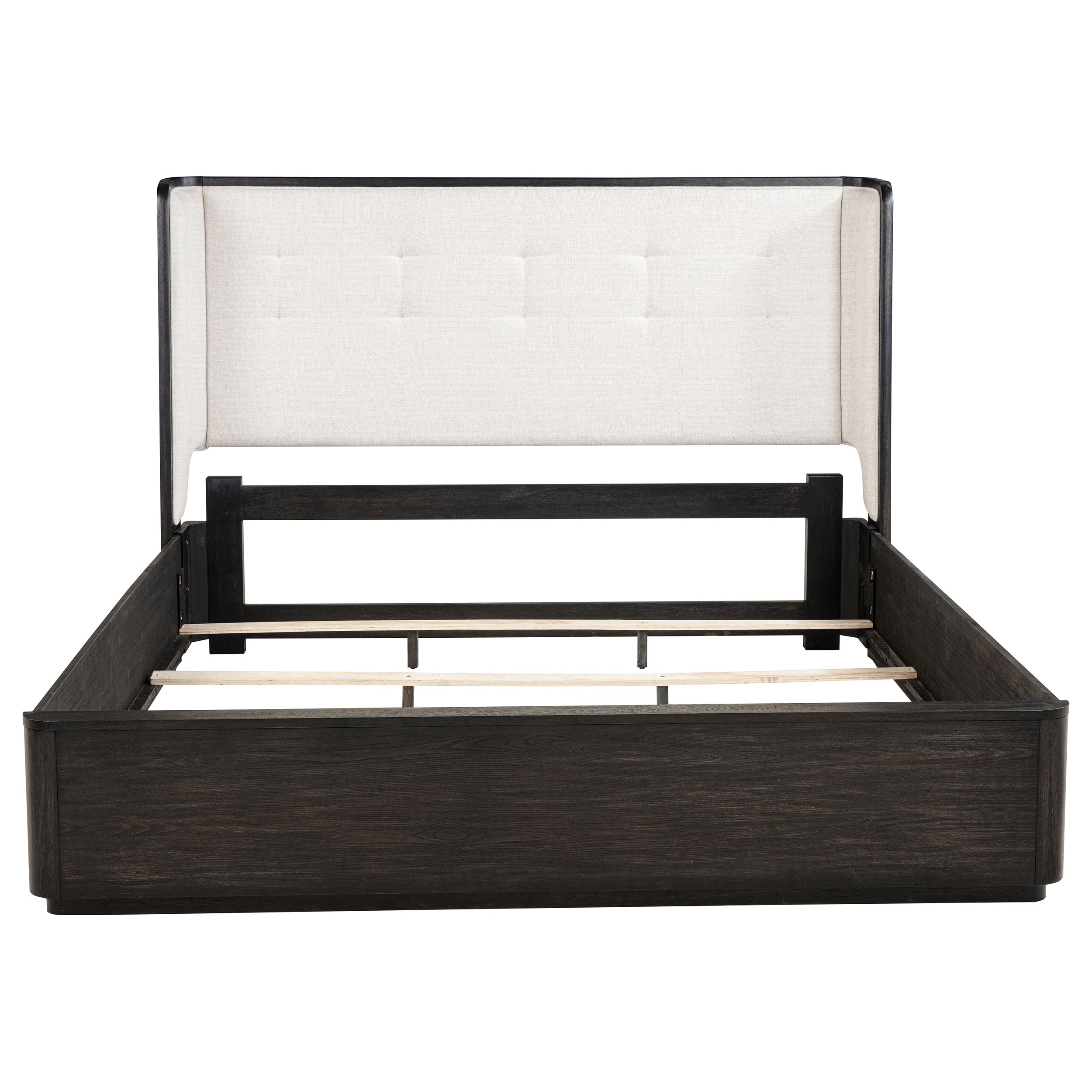 Leandro 55-inch California King Wingback Bed Burnished Black