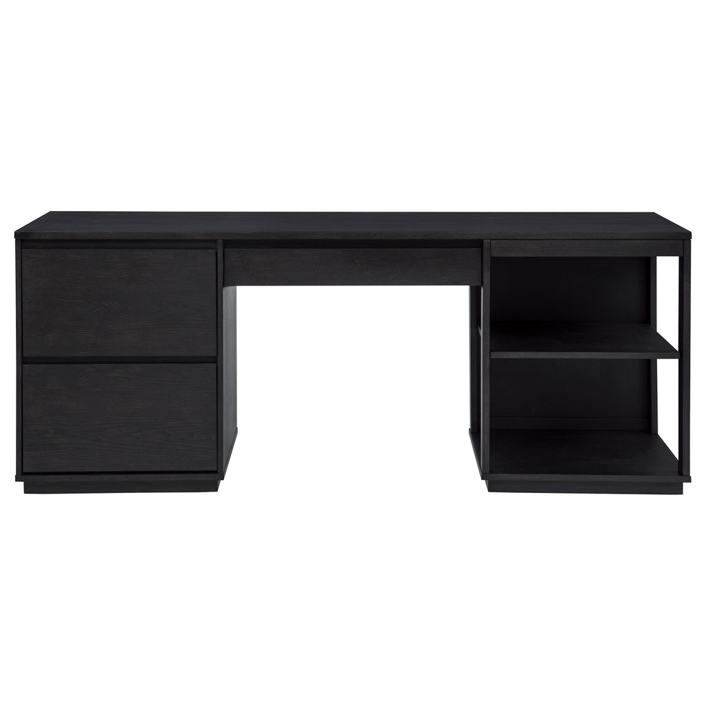 Harkes 75-inch 3-drawer Computer Desk with Adjustable Shelf Coffee Bean