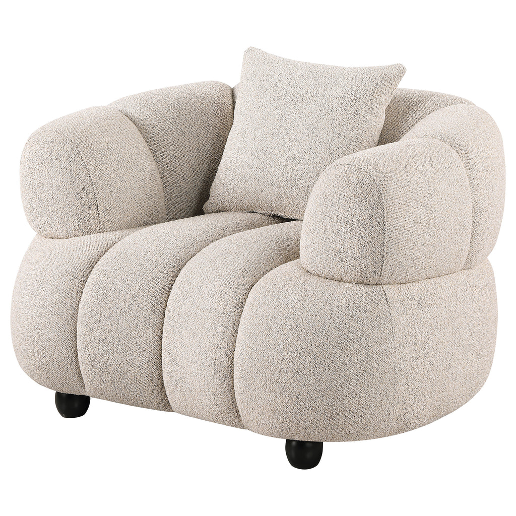 Whitney Contemporary Channel Tufted Woven Fabric Upholstered Accent Chair