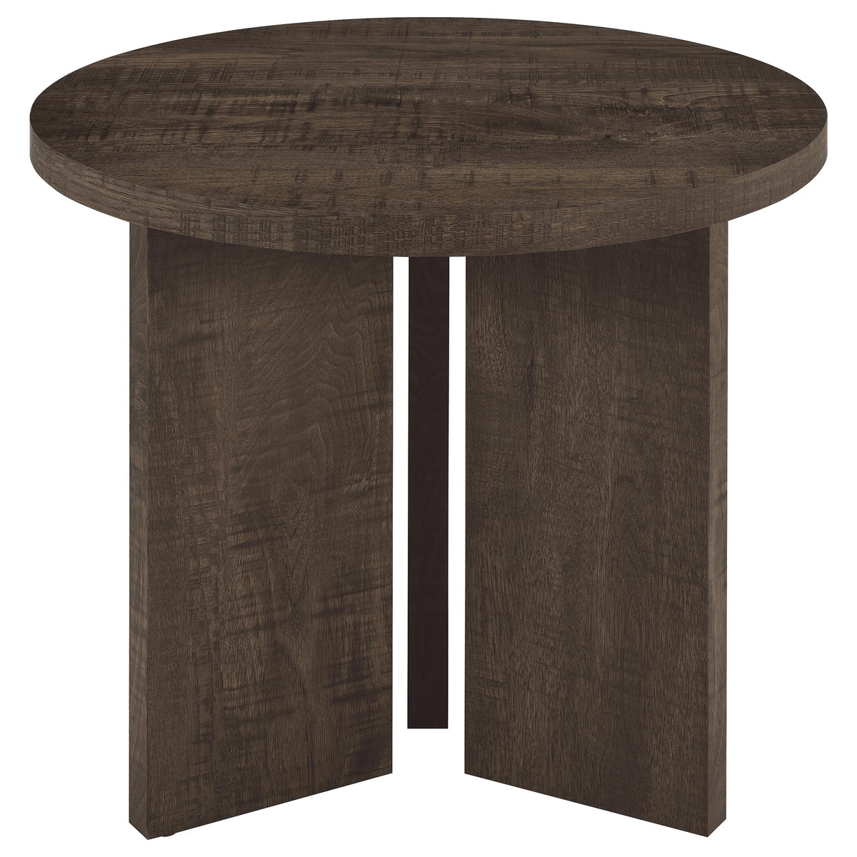 Aragon 2-Piece Round Coffee and End Table Set Dark Rustic Mango