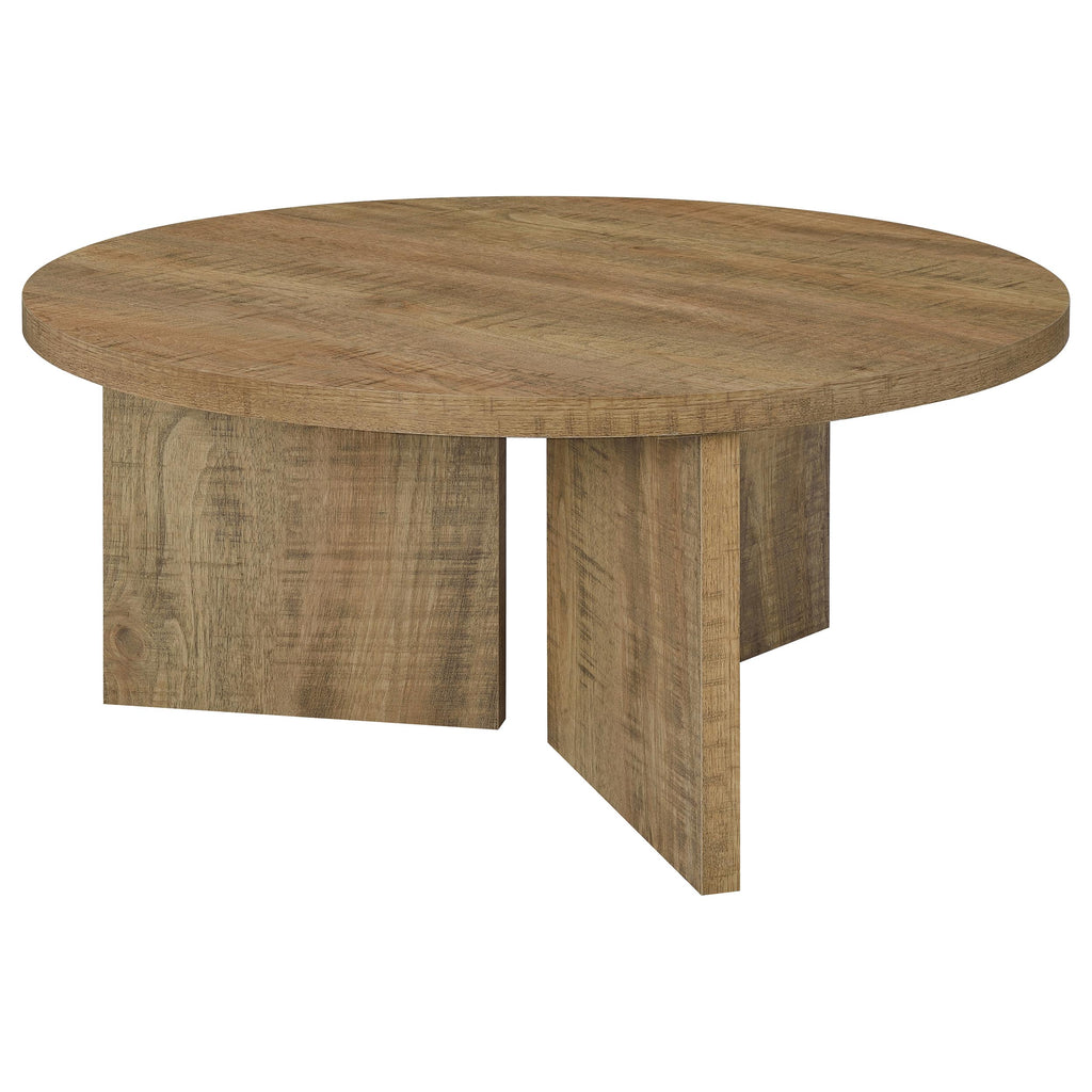 Aragon Round Panel Base Coffee Table Mango