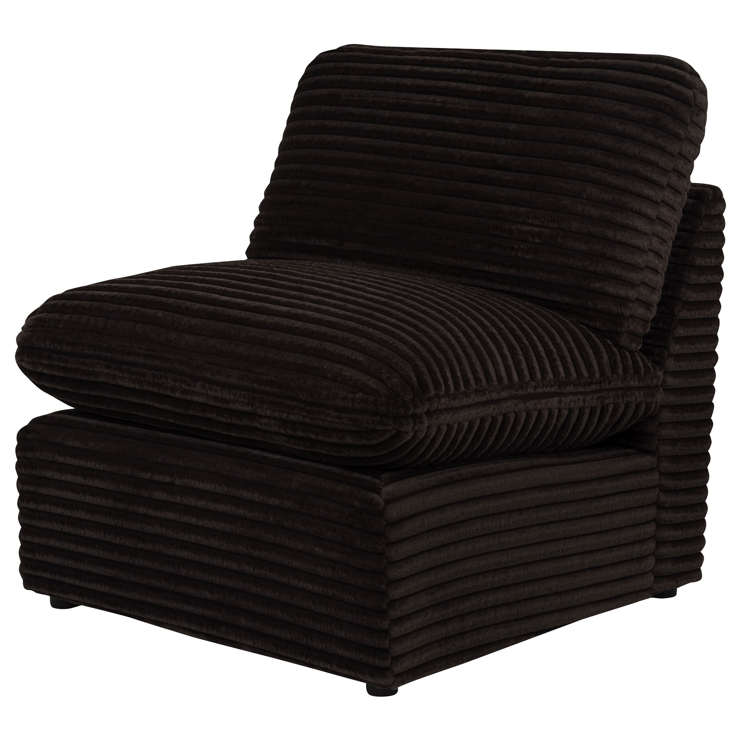 Collins Modular Armless Chair Chocolate Brown
