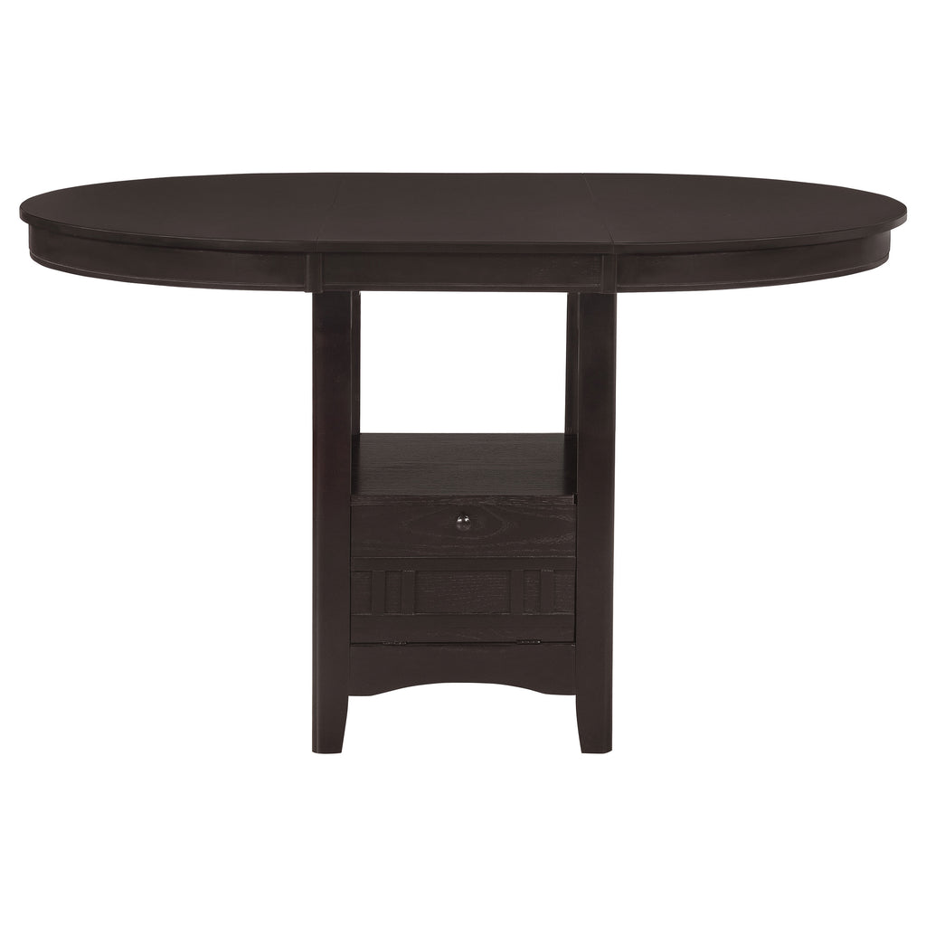 Lavon Oval 60-inch Counter Height Extension Dining Table Espresso