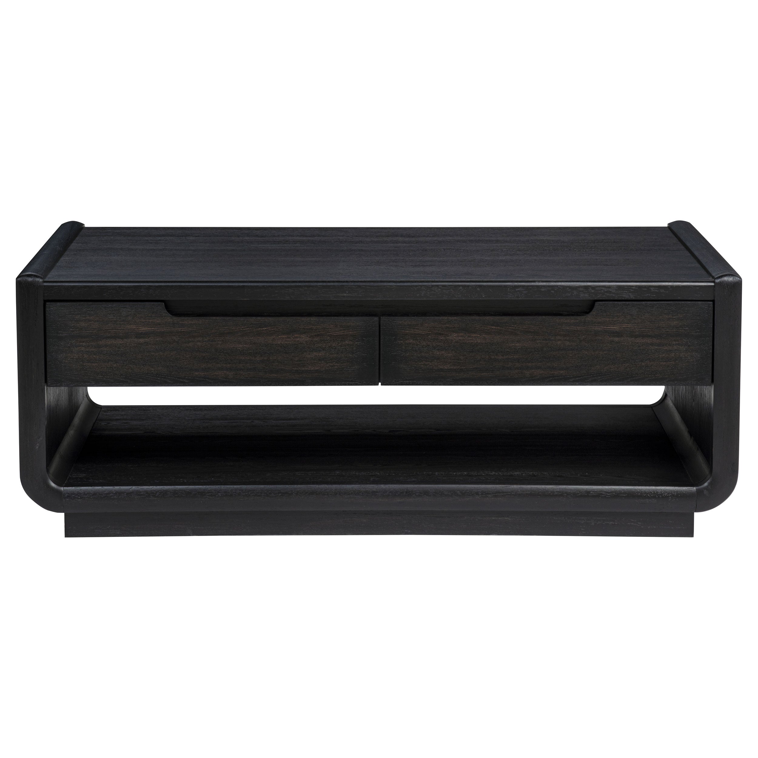 Leandro 2-drawer Wood Cocktail Coffee Table Burnished Black