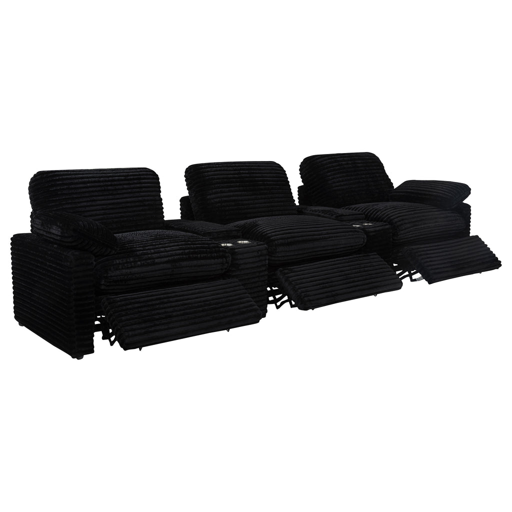 Collins 5-Piece Power Reclining Home Theater Seating Black