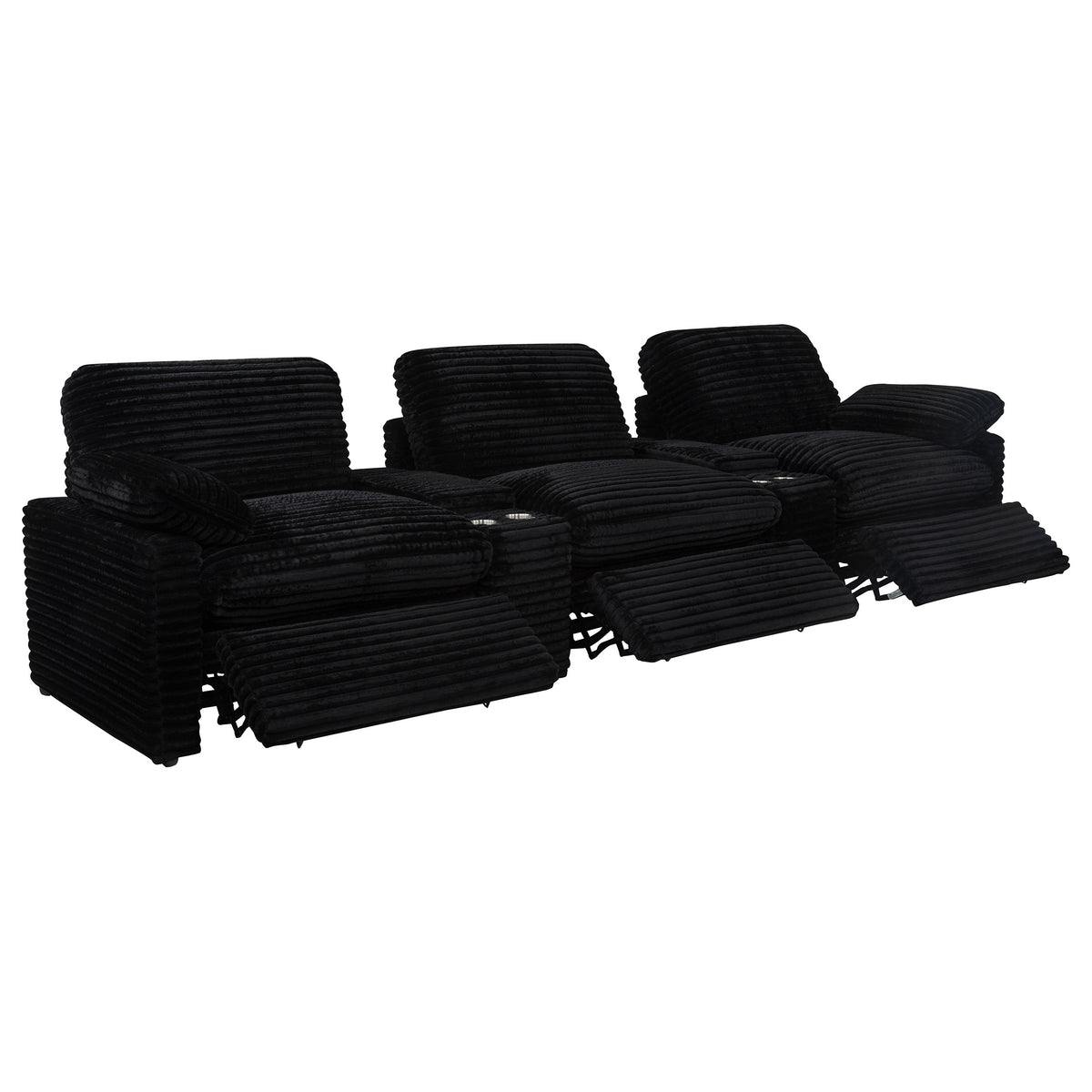 Collins 5-Piece Power Reclining Home Theater Seating Black