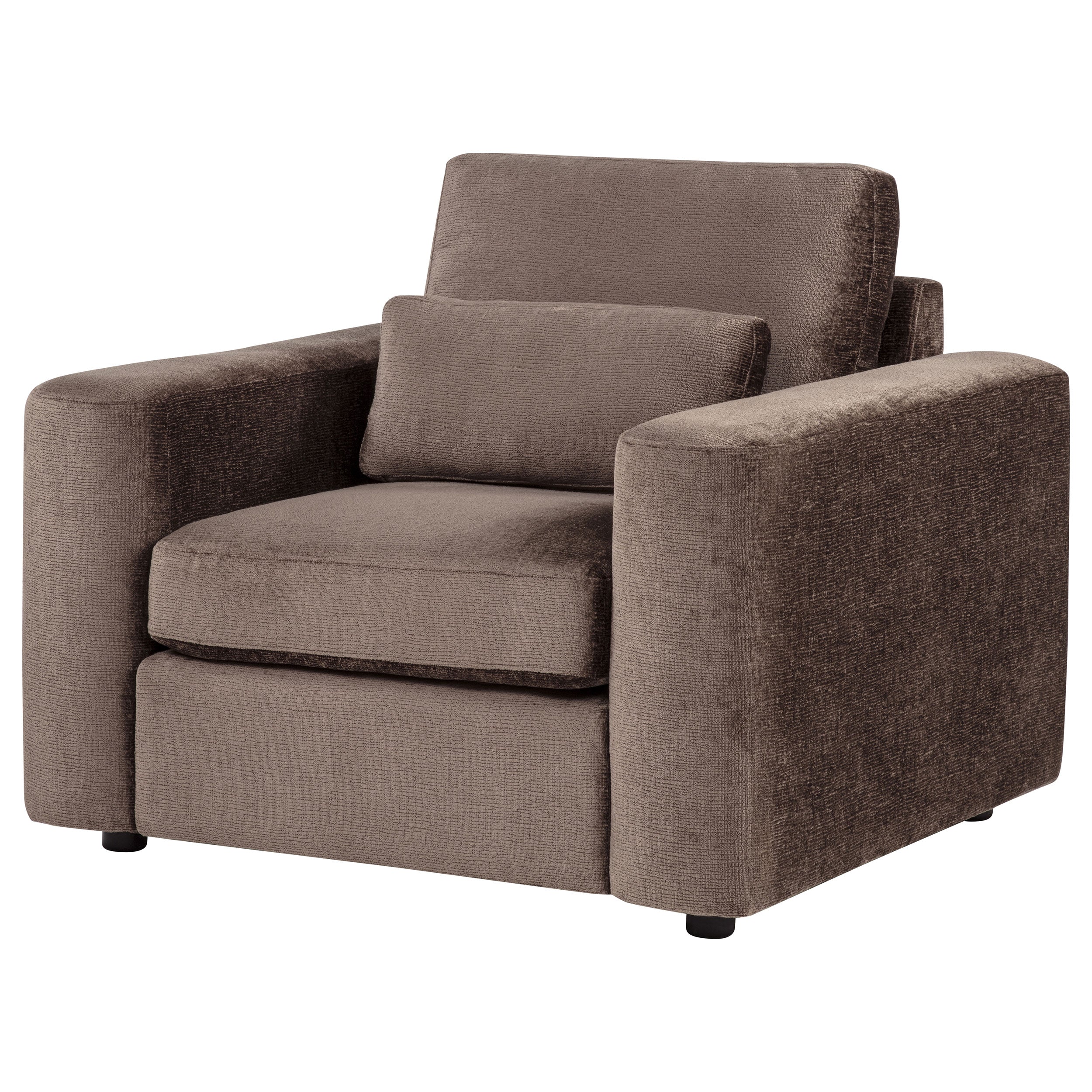 Amador Chenille Upholstered Track Arm Accent Chair Chocolate