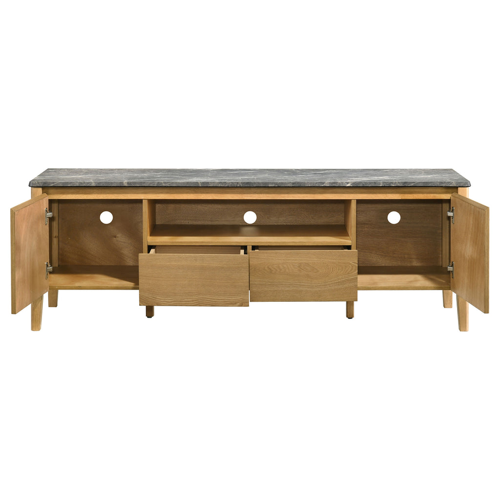 Bradley 63-inch 2-Door SmartTop TV Stand Grey and Natural