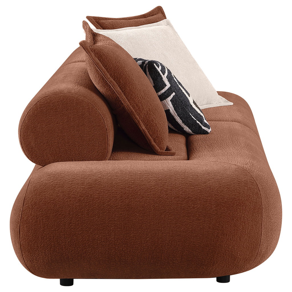 Byrne 105-inch Velvet Modular Bumper Sectional Sofa Rust