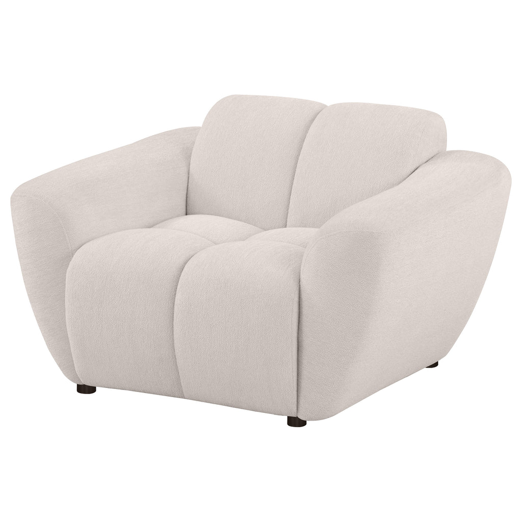 Destino Chenille Upholstered Splayed Arm Accent Chair Greige