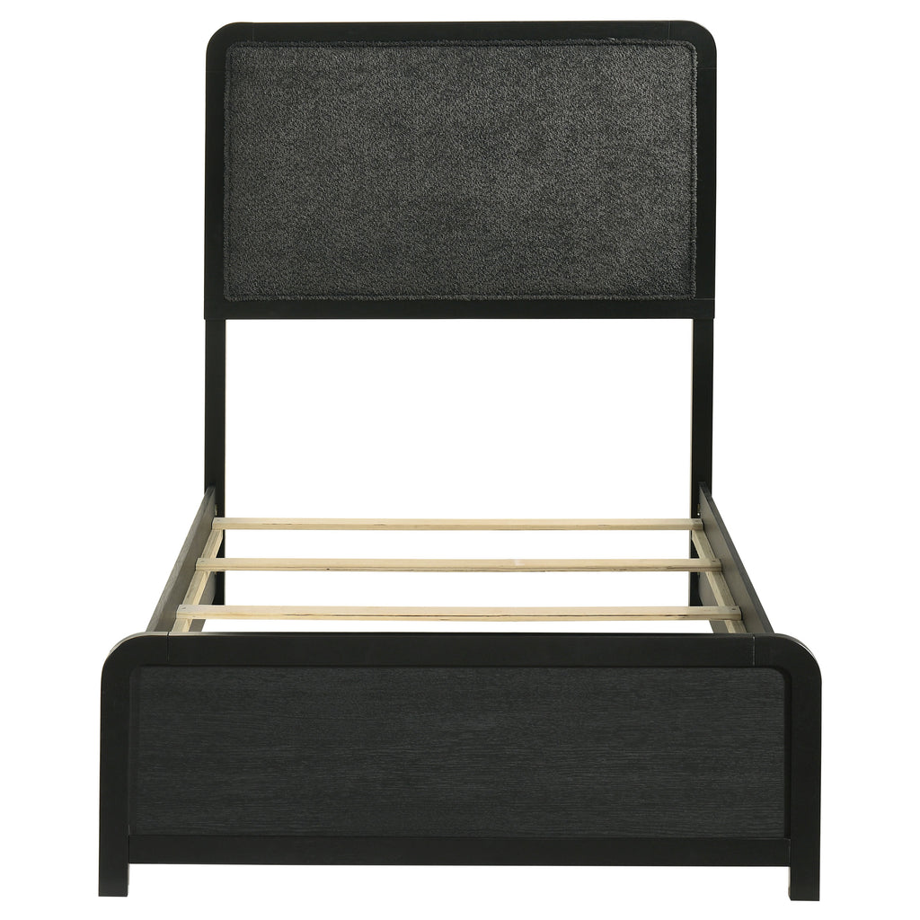 Cavelle 51-inch Upholstered Twin Panel Bed Black