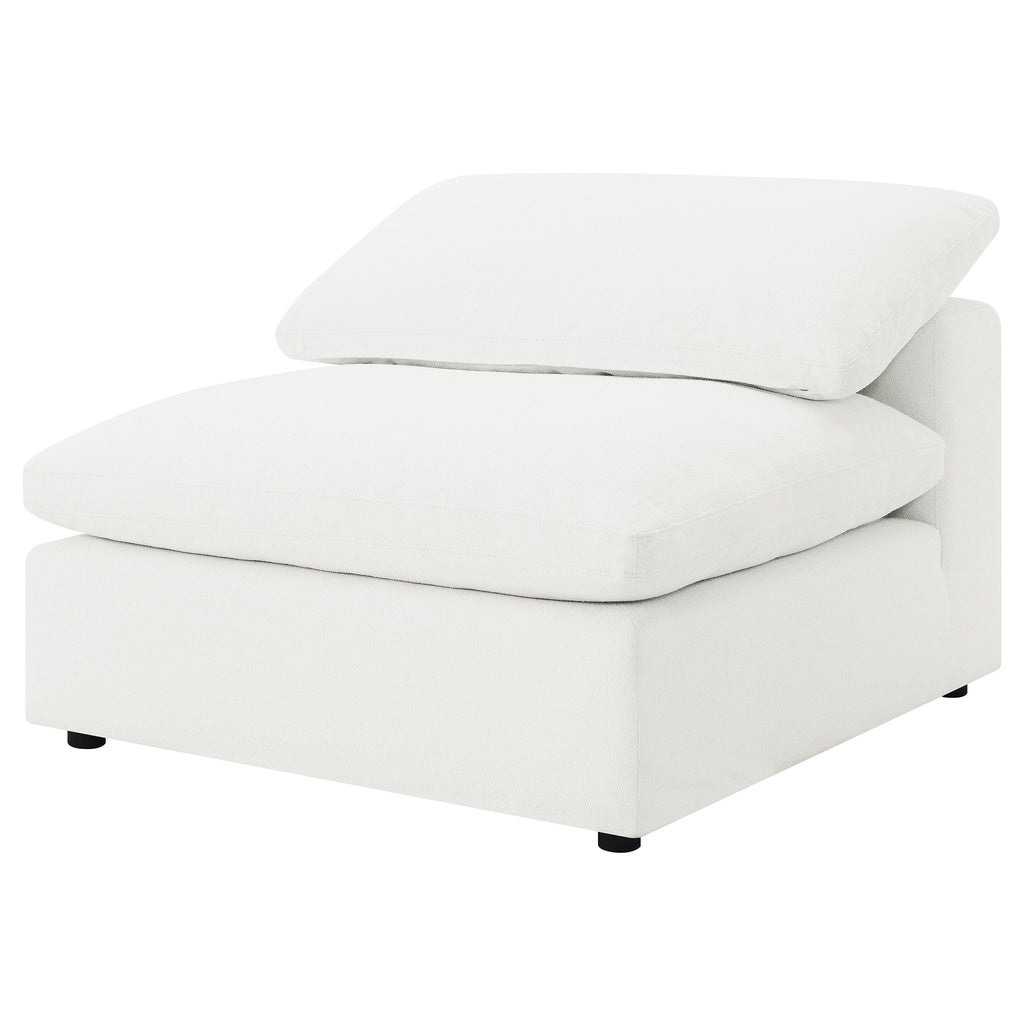 Raleigh Boucle Upholstered Armless Chair Ivory