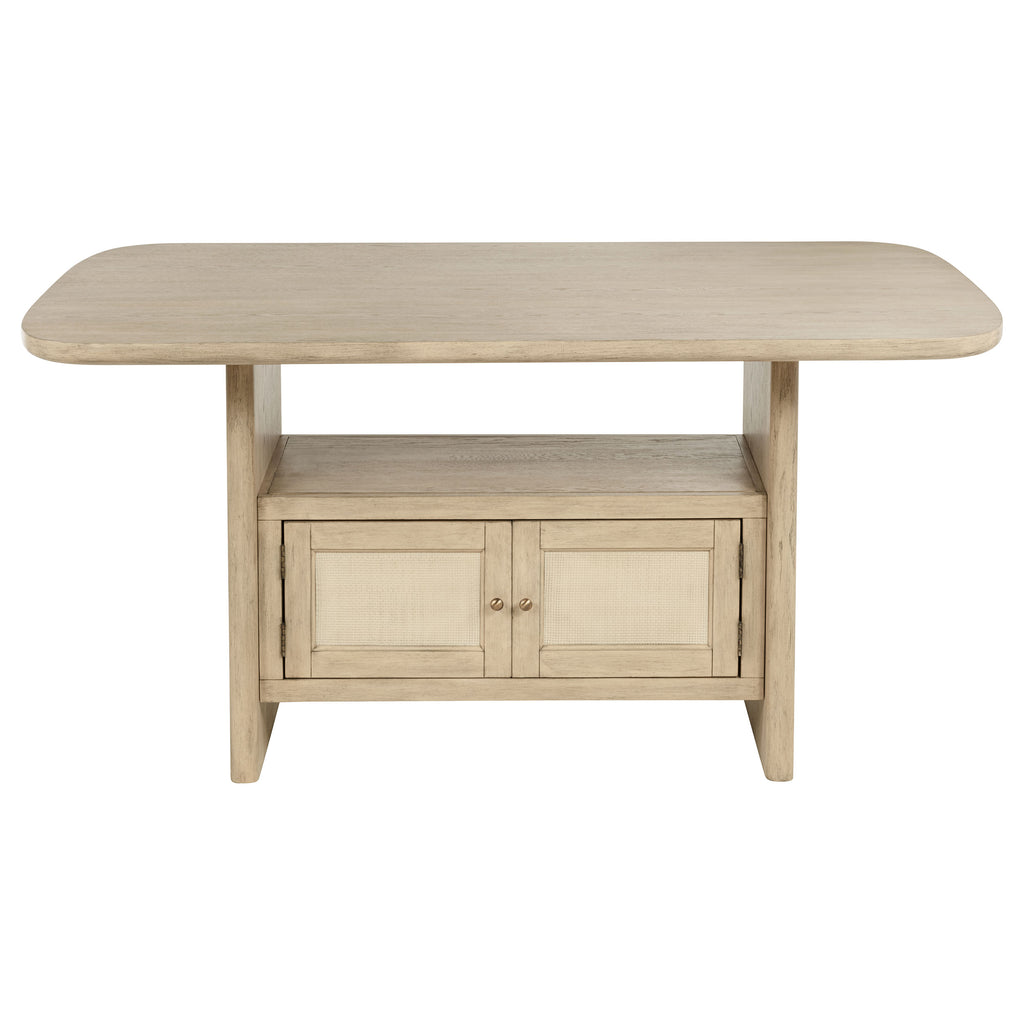Kailani 8-piece Counter Dining Set with Cabinet Beige Oak
