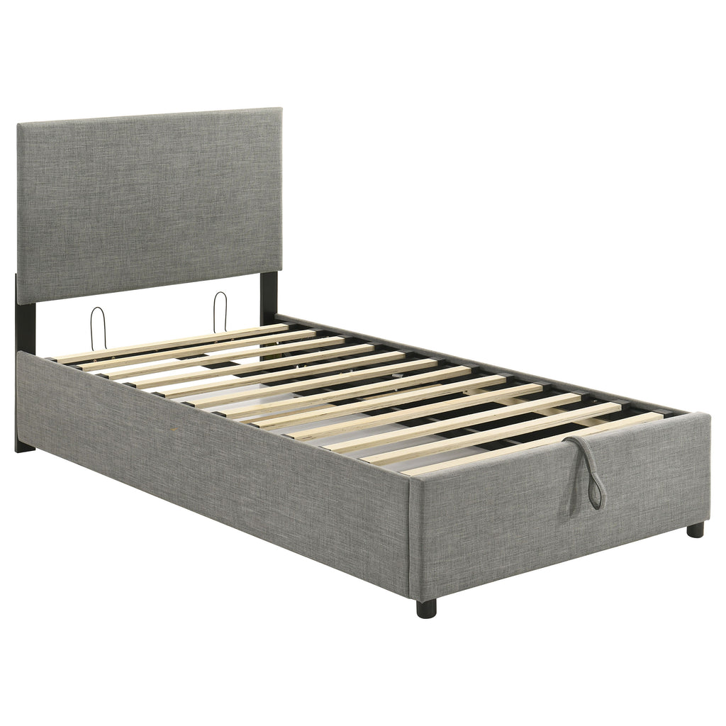 Reeves Upholstered Twin Lift-Top Storage Platform Bed Grey