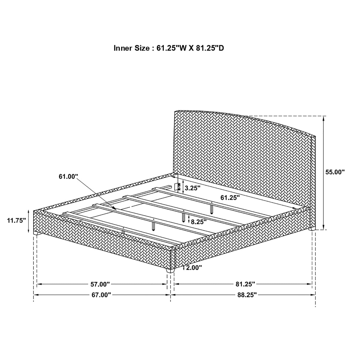 Laughton Banana Leaf Queen Panel Bed Amber