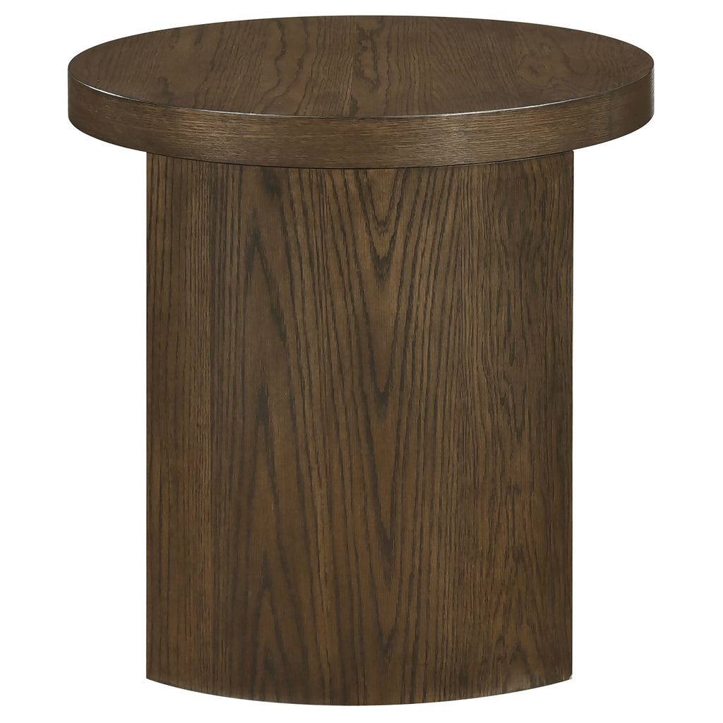 Sweeney 24-inch Round Wood Occasional Side End Table Dark Walnut